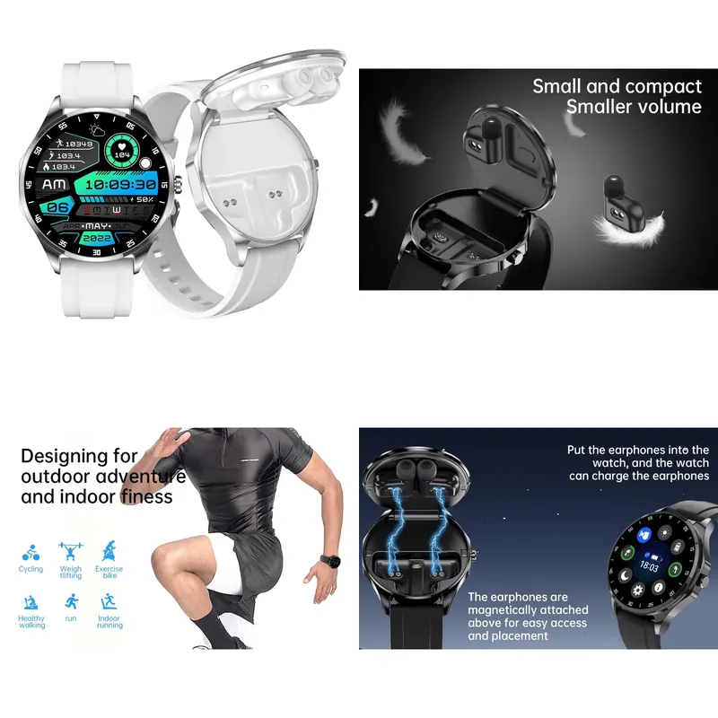 Smartwatch Custom - OEM AMOLED 1.43インチ スマートウォッチ イヤホン付き ワイヤレスBT