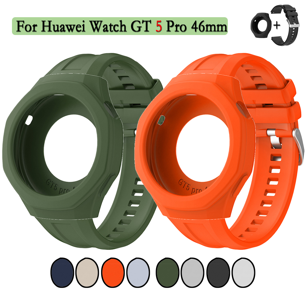 Motorola Smartwatch Accessories - シルバーカラーのバックル付きソフトシリコンストラップ,時計バンドとケース,Huawei gt 5 pro用装飾,46mm
