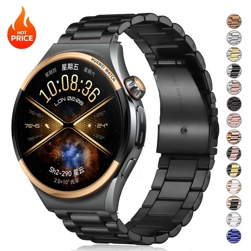 Motorola Smartwatch Accessories - 18mm、20mm、22mmのステンレススチール製ストラップ。Huawei Watch 6（42mm）、6 Pro（46mm、43mm）に対応。Huawei Watch 5、4、3、3