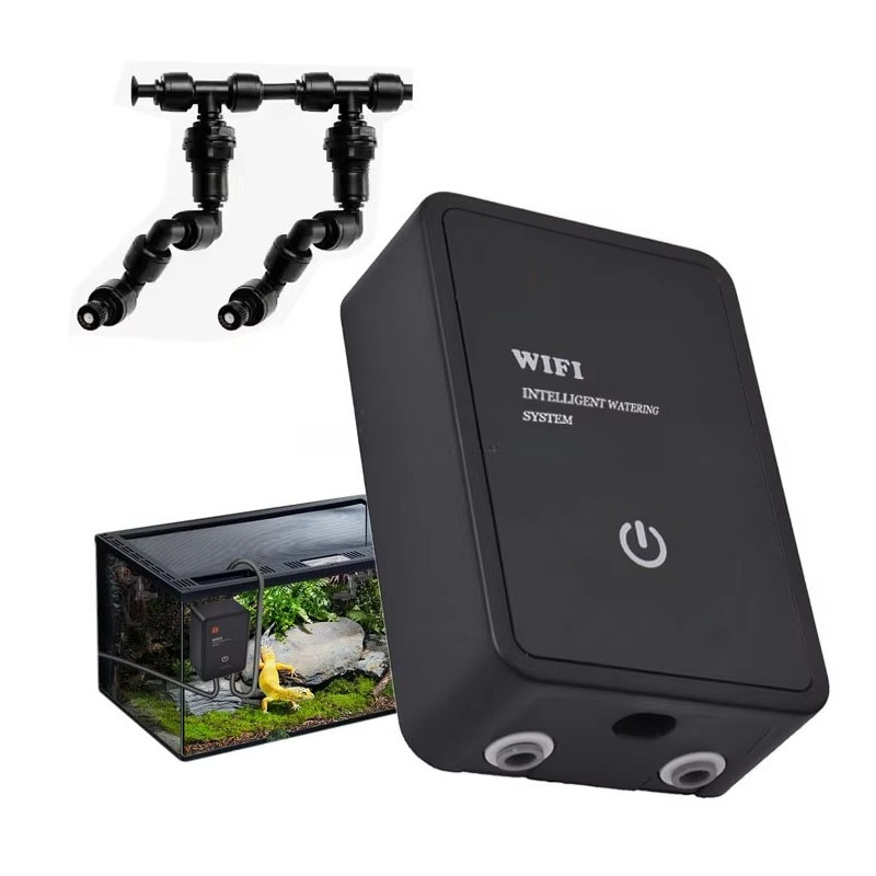 Smart Accessories - スマートWi-Fi対応の爬虫類用アクセサリー。加湿器、ミストシステム、人工雨林風ミスト、水噴射バルブ、給水ボウル、タイマー。