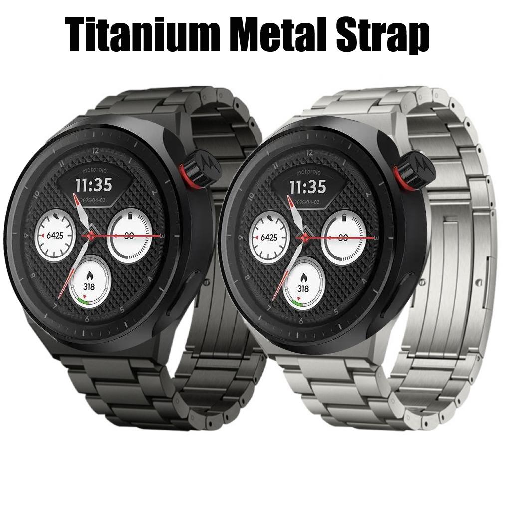 Motorola Smartwatch Accessories - チタン合金メタルストラップモトローラモトウォッチ 2026 高級ビジネスブレスレットリストバンドリンクブレスレットモトウォッチ 22 ミリメートル