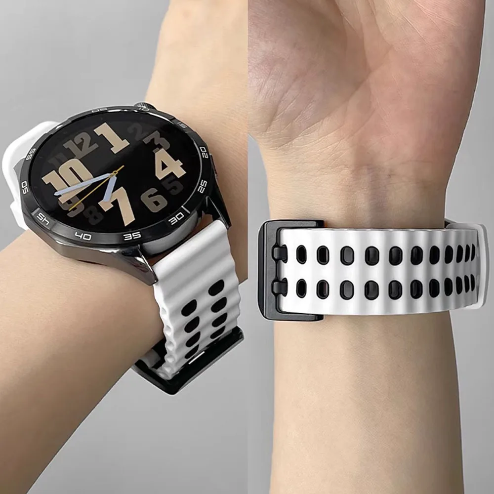 22mmの通気性のあるツートンカラーのシリコン製ストラップ。 - Motorola Smartwatch Accessories のレビューと価格