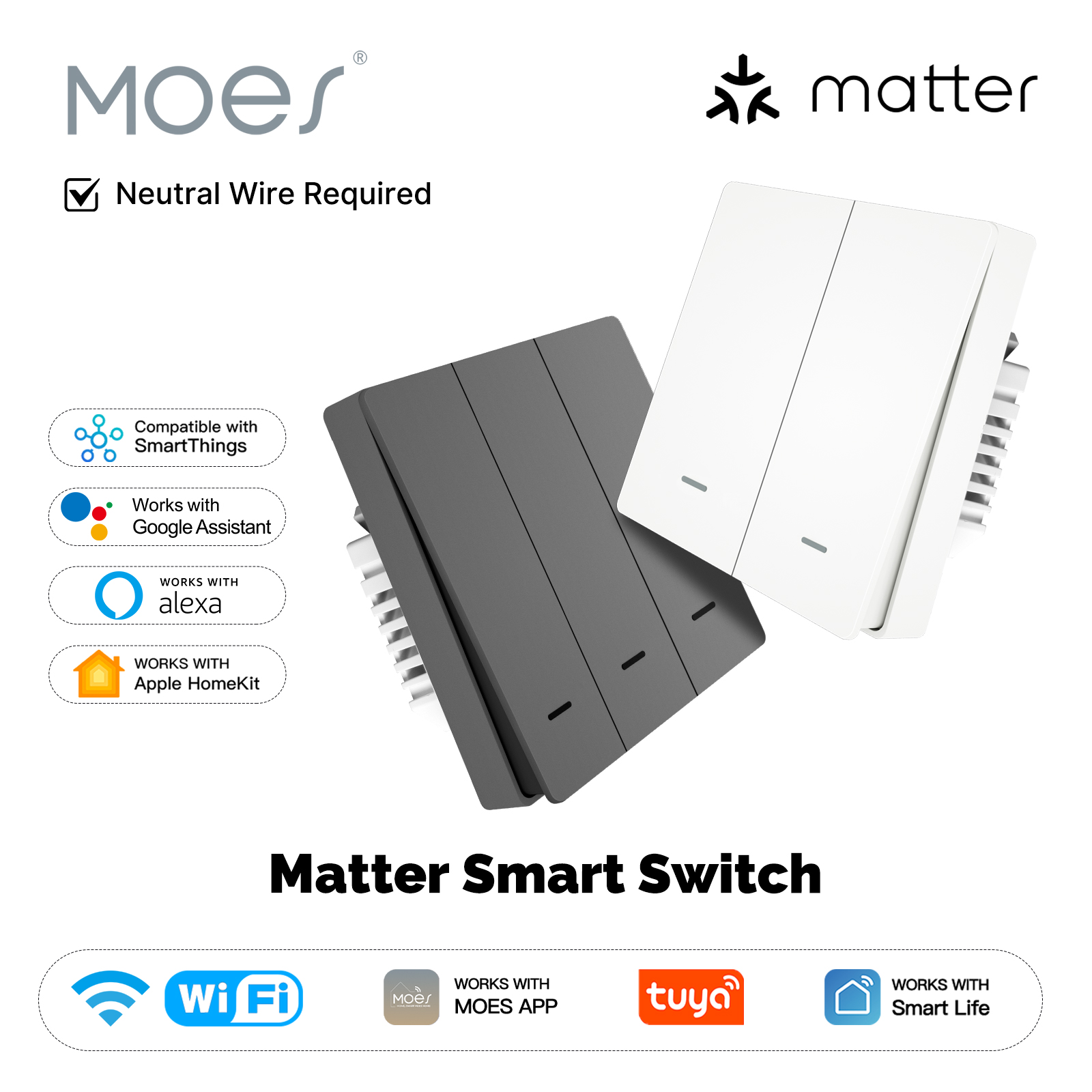 MOES Matter Tuya WiFi スマート ライト - Smart Accessories のレビューと価格