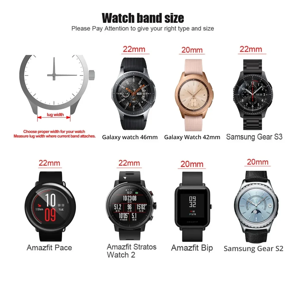 22 ミリメートル 20 ミリメートルストラップサムスンギャ - Motorola Smartwatch Accessories のレビューと価格