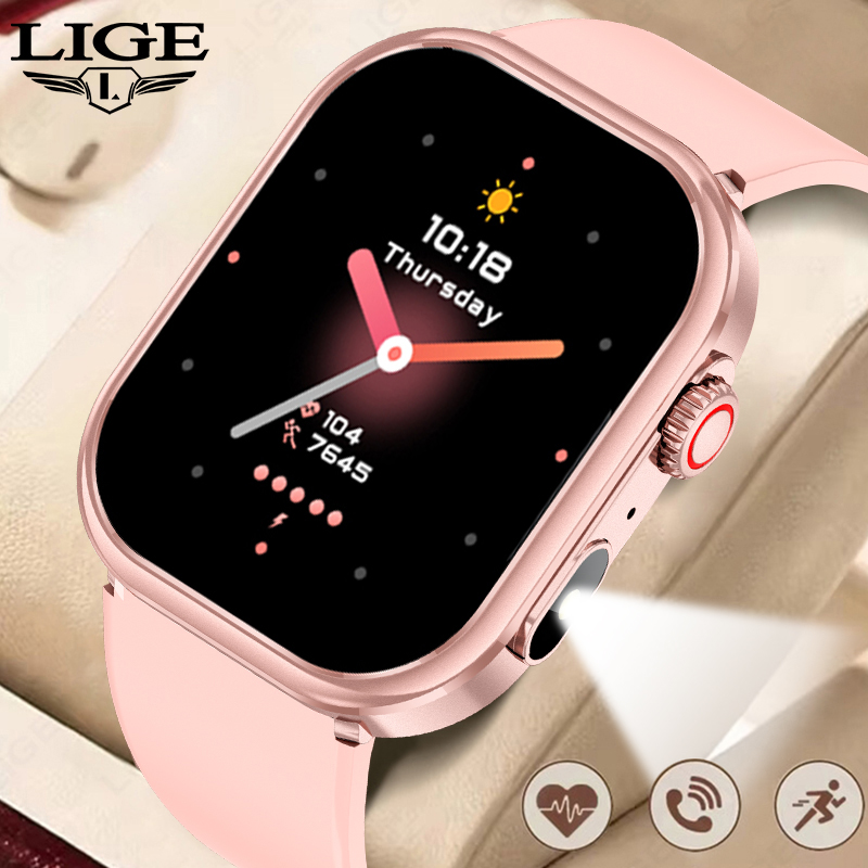 LIGE 女性用スマートウォッチ、アウトドアスポーツ、フィッ - Smartwatch Custom のレビューと価格